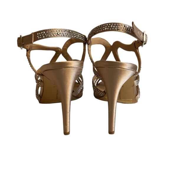 INC International Concepts Sandal Heel 7.5M Randii Bisque Rhinestone-Read Flaw - Picture 2 of 15